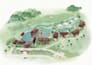 draw bespoke watercolor layout maps